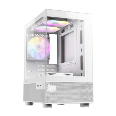 Antec CX200M RGB Elite Mini Tower White (Tempered Glass Window) Micro-ATX Gaming Desktop Case